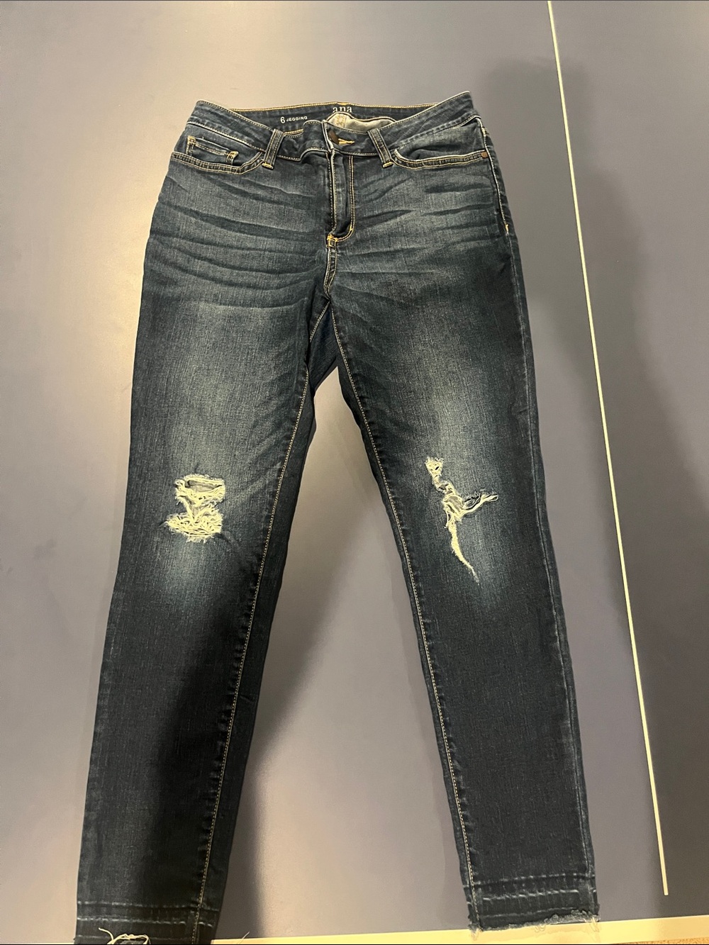 a.n.a Dark Wash Ripped Skinny Jeans